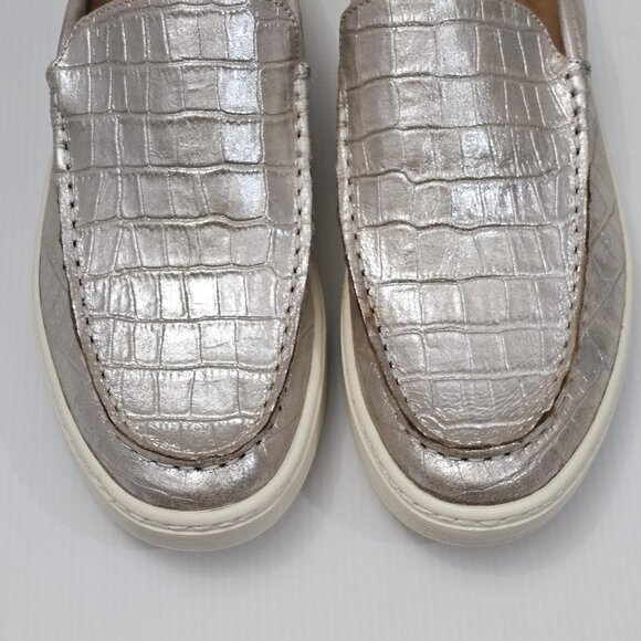 Sofft Somers Moc Mule Sneaker Womens 11 Metallic Taupe Leather Slip On Croc - Picture 5 of 15